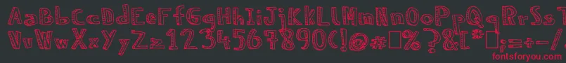 NeneWenoReliev Font – Red Fonts on Black Background