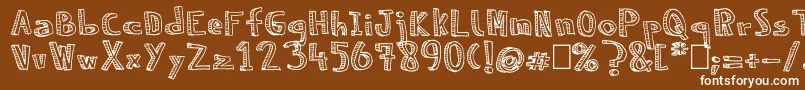 NeneWenoReliev Font – White Fonts on Brown Background