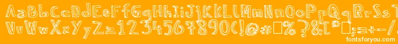 NeneWenoReliev Font – White Fonts on Orange Background