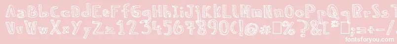 NeneWenoReliev Font – White Fonts on Pink Background