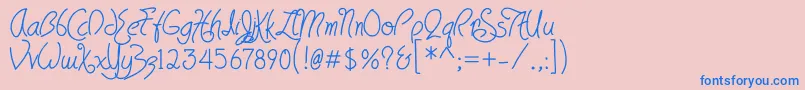 フォントHavingwritBold – ピンクの背景に青い文字