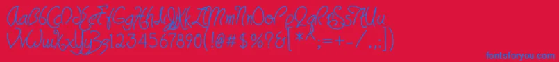 HavingwritBold Font – Blue Fonts on Red Background