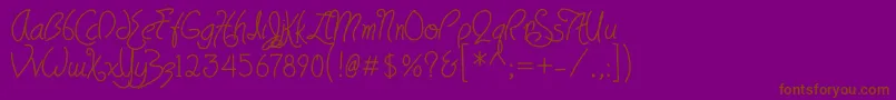 フォントHavingwritBold – 紫色の背景に茶色のフォント