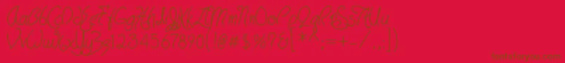 Czcionka HavingwritBold – brązowe czcionki na czerwonym tle