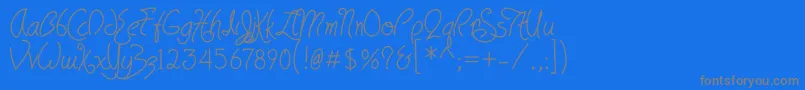 フォントHavingwritBold – 青い背景に灰色の文字