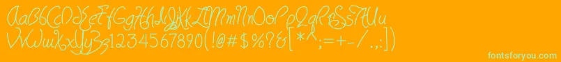 Шрифт HavingwritBold – зелёные шрифты на оранжевом фоне