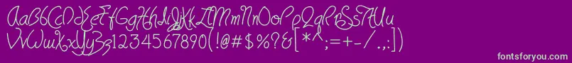 HavingwritBold-fontti – vihreät fontit violetilla taustalla