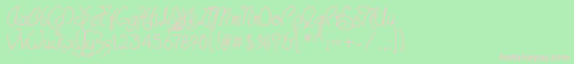 フォントHavingwritBold – 緑の背景にピンクのフォント