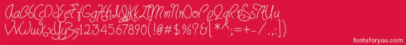 HavingwritBold Font – Pink Fonts on Red Background