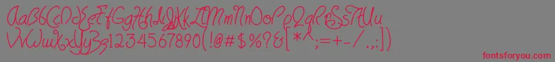フォントHavingwritBold – 赤い文字の灰色の背景
