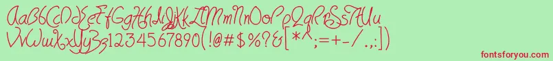 HavingwritBold Font – Red Fonts on Green Background