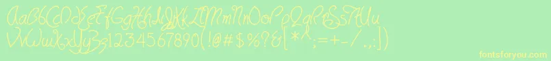 HavingwritBold-fontti – keltaiset fontit vihreällä taustalla