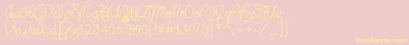 HavingwritBold-fontti – keltaiset fontit vaaleanpunaisella taustalla