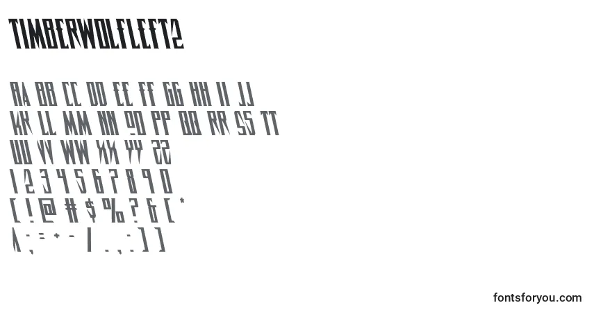 A fonte Timberwolfleft2 – alfabeto, números, caracteres especiais