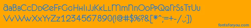 Unifur Font – Blue Fonts on Orange Background