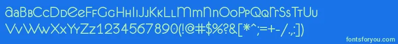 Unifur Font – Green Fonts on Blue Background