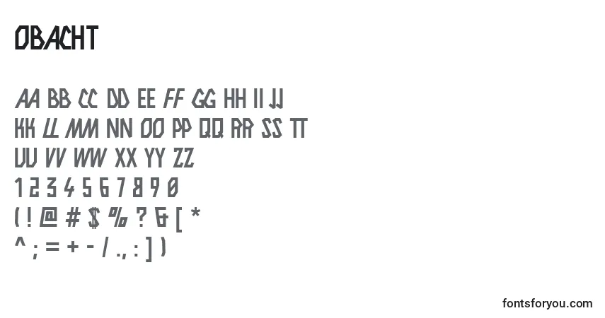 Fuente Obacht - alfabeto, números, caracteres especiales
