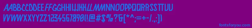 フォントObacht – 紫色の背景に青い文字