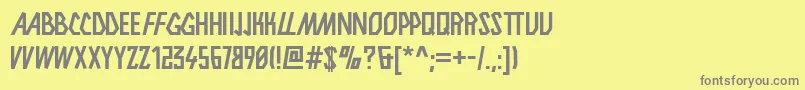 フォントObacht – 黄色の背景に灰色の文字