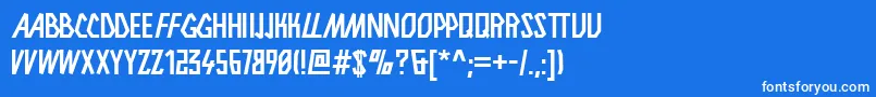 フォントObacht – 青い背景に白い文字