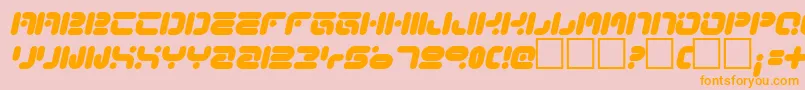 Funknut-Schriftart – Orangefarbene Schriften auf rosa Hintergrund