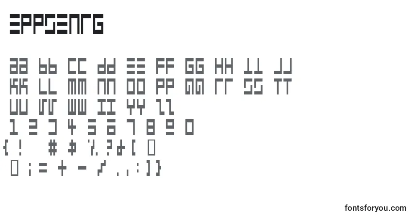 Schriftart Eppsenrg – Alphabet, Zahlen, spezielle Symbole