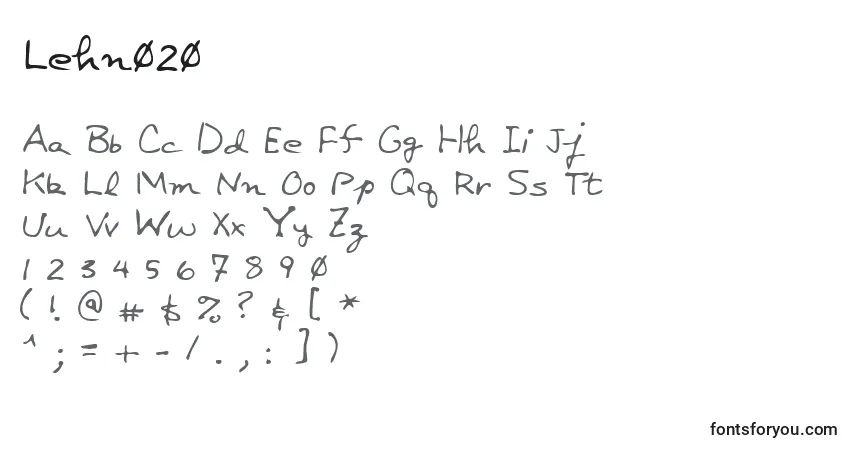 Schriftart Lehn020 – Alphabet, Zahlen, spezielle Symbole