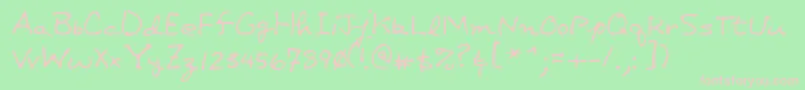 Lehn020 Font – Pink Fonts on Green Background