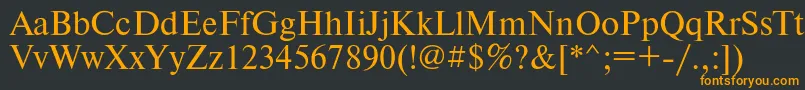 フォントTmsdl – 黒い背景にオレンジの文字