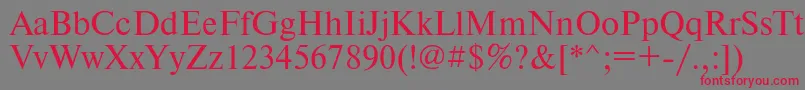 フォントTmsdl – 赤い文字の灰色の背景