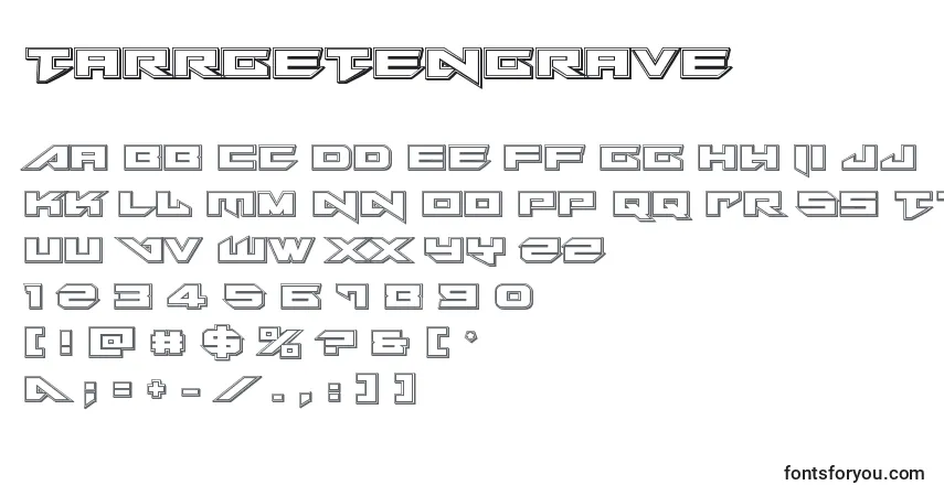 Schriftart Tarrgetengrave – Alphabet, Zahlen, spezielle Symbole