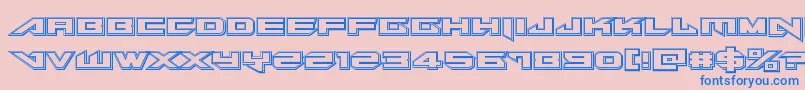 フォントTarrgetengrave – ピンクの背景に青い文字