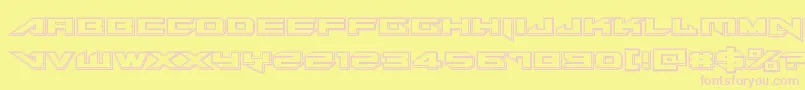 Tarrgetengrave-Schriftart – Rosa Schriften auf gelbem Hintergrund