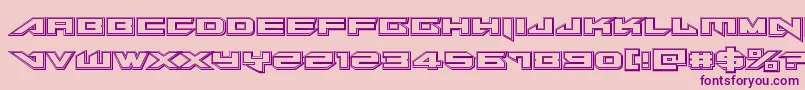フォントTarrgetengrave – ピンクの背景に紫のフォント