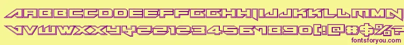 フォントTarrgetengrave – 紫色のフォント、黄色の背景