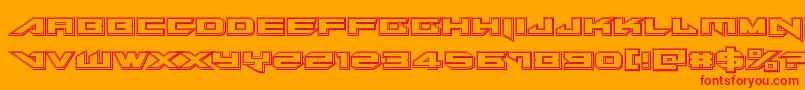 Tarrgetengrave-Schriftart – Rote Schriften auf orangefarbenem Hintergrund