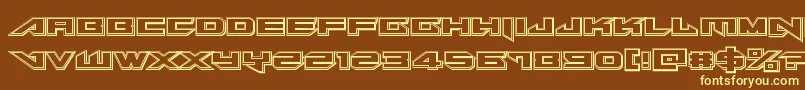 フォントTarrgetengrave – 黄色のフォント、茶色の背景