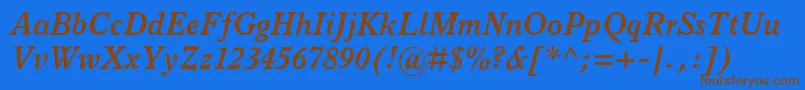 ItalianOldStyleMtBoldItalic Font – Brown Fonts on Blue Background