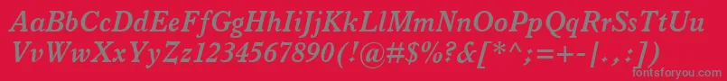 ItalianOldStyleMtBoldItalic Font – Gray Fonts on Red Background