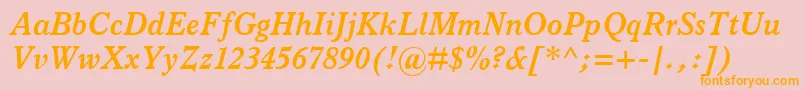 ItalianOldStyleMtBoldItalic Font – Orange Fonts on Pink Background