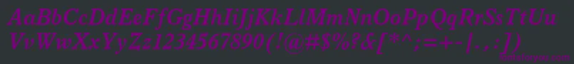 ItalianOldStyleMtBoldItalic Font – Purple Fonts on Black Background