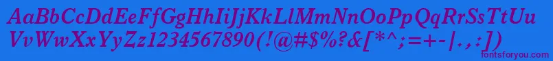 ItalianOldStyleMtBoldItalic Font – Purple Fonts on Blue Background