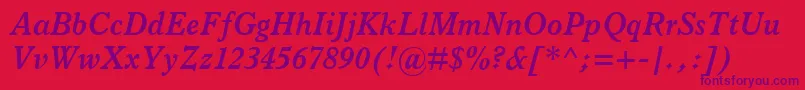 ItalianOldStyleMtBoldItalic Font – Purple Fonts on Red Background