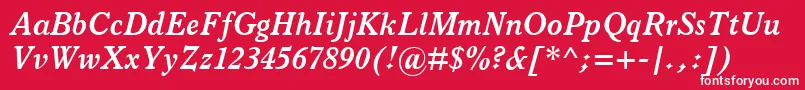 ItalianOldStyleMtBoldItalic Font – White Fonts on Red Background