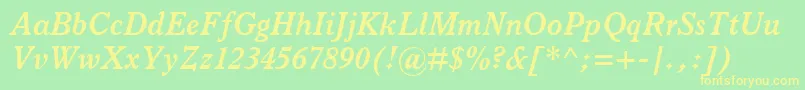 フォントItalianOldStyleMtBoldItalic – 黄色の文字が緑の背景にあります