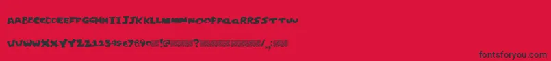 Шрифт Justperforate – чёрные шрифты на красном фоне