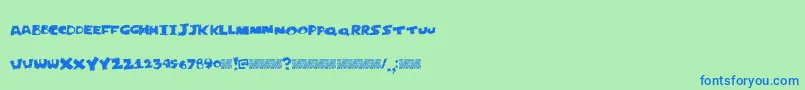 Justperforate Font – Blue Fonts on Green Background
