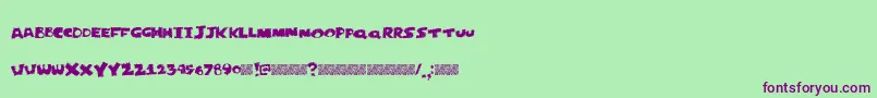 Justperforate Font – Purple Fonts on Green Background
