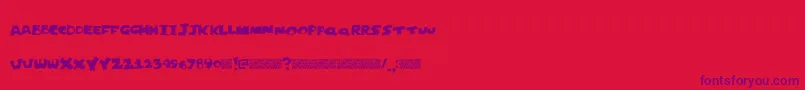 Justperforate Font – Purple Fonts on Red Background