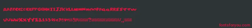 Justperforate Font – Red Fonts on Black Background